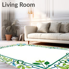 Green And Blue Floral Vines Rug