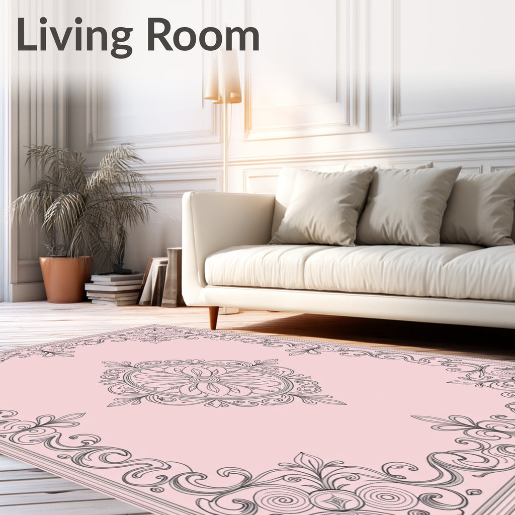 Elegant Floral Scrollwork Design Rug