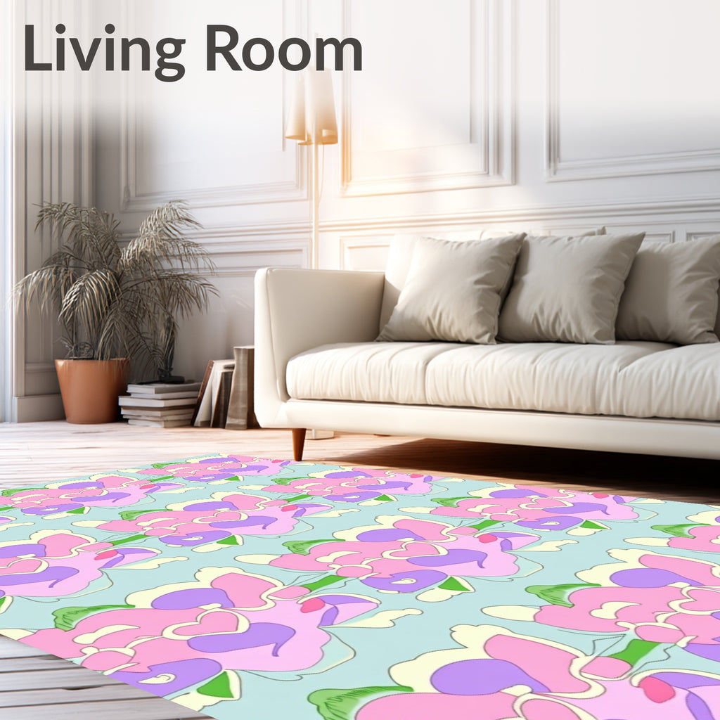 Pastel Heart Pattern Design Rug