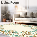 Elegant Floral Swirl Pattern Rug
