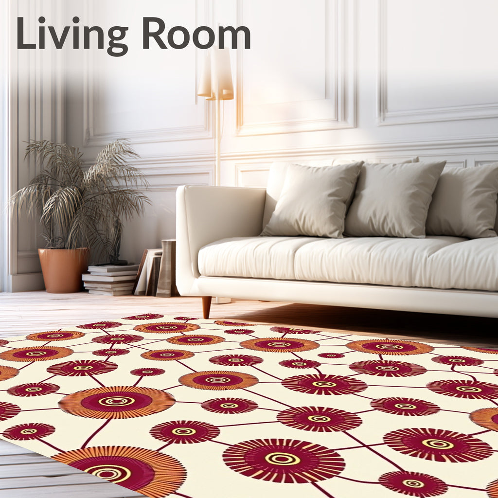 Connected Circular Pattern Design Rug
