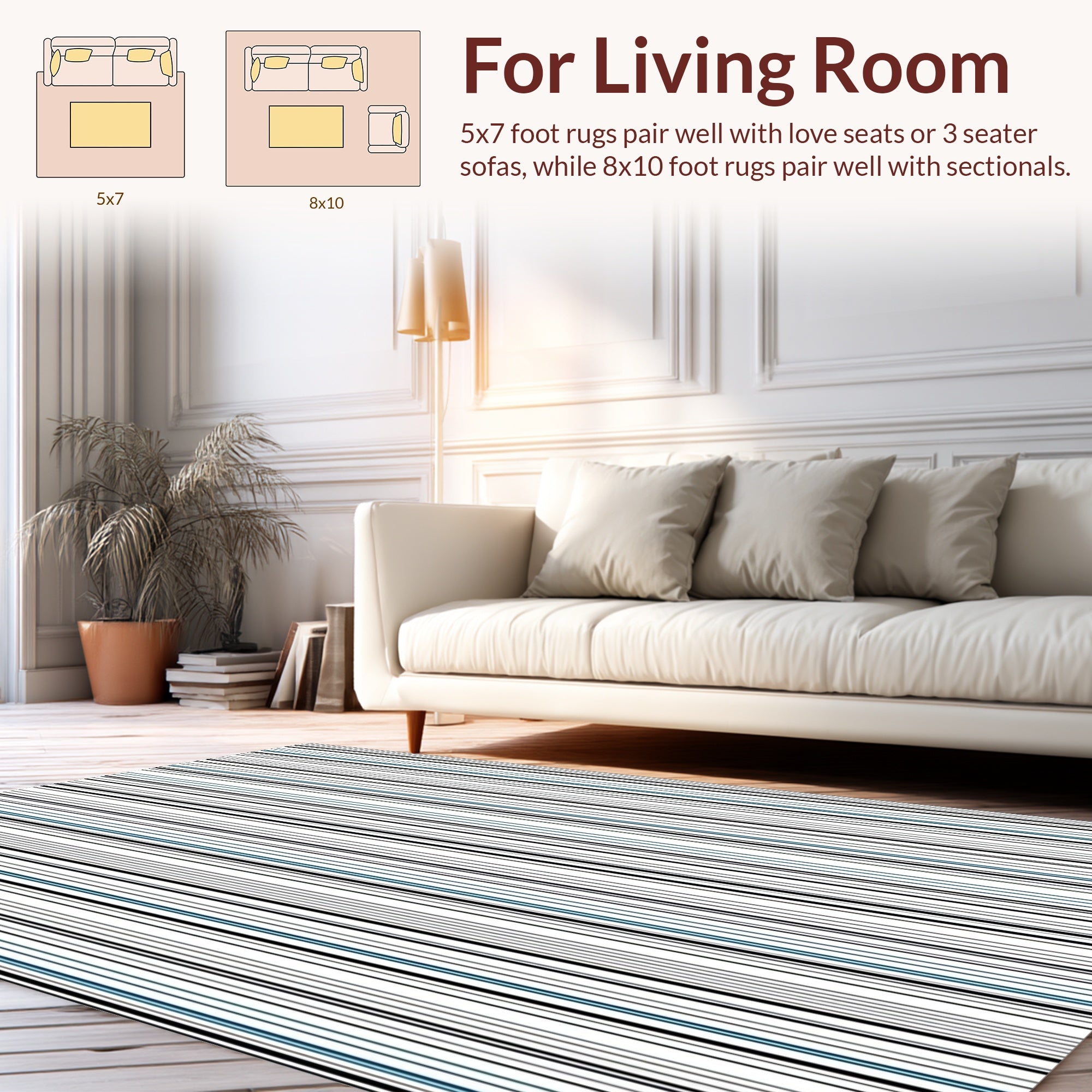 Modern Vertical Stripe Pattern Rug