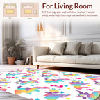 Rainbow Unicorn Stars Pattern Rug