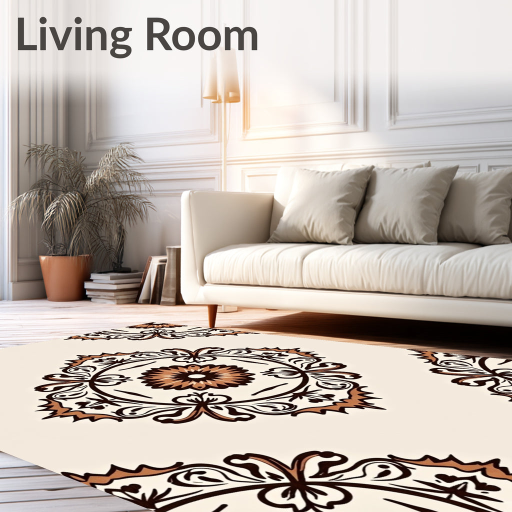 Ornate Floral Medallion Pattern Rug
