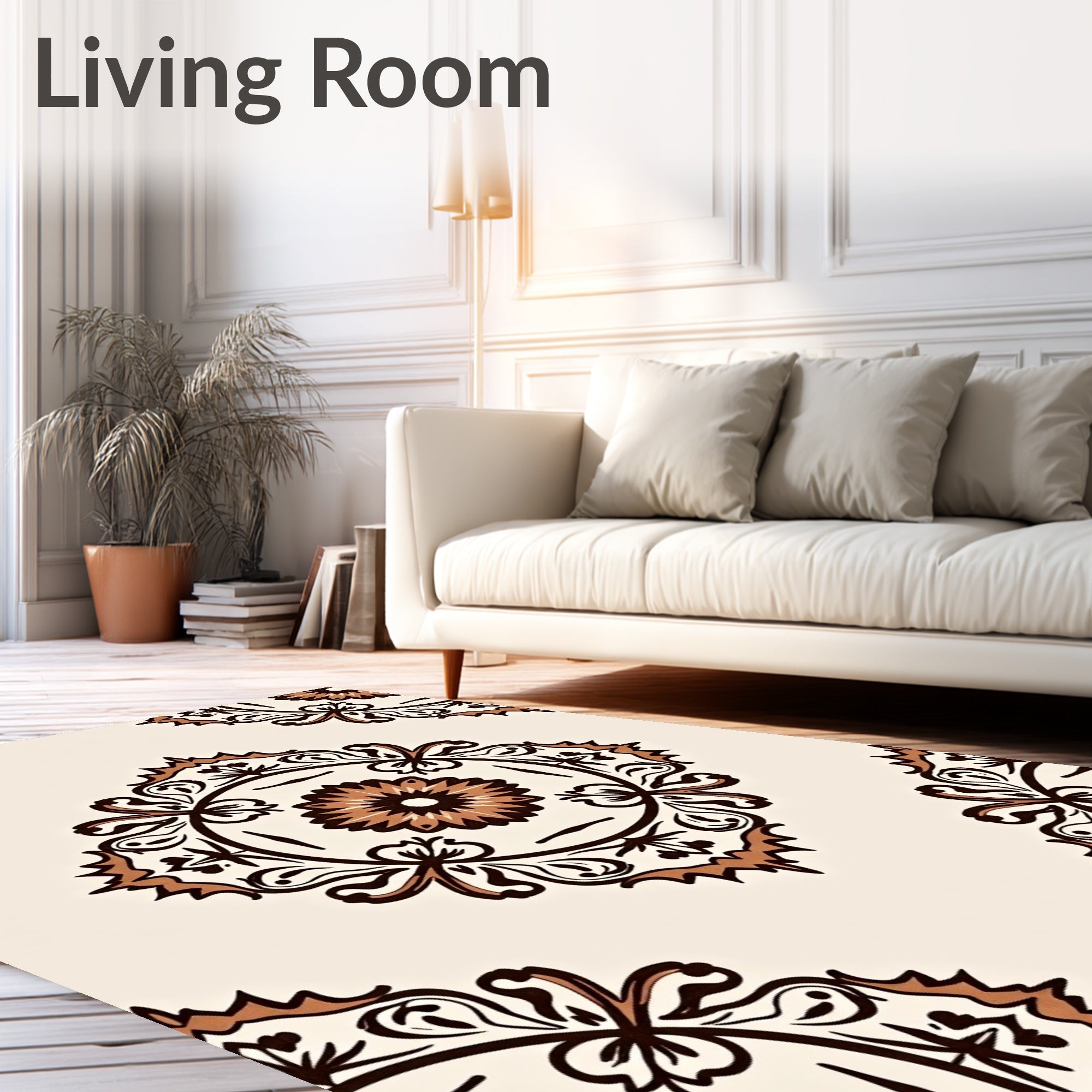 Ornate Floral Medallion Pattern Rug