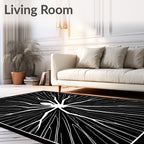 Bold White Spider Abstract Design Rug