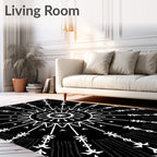 Radiant Sunburst Tribal Style Design Rug