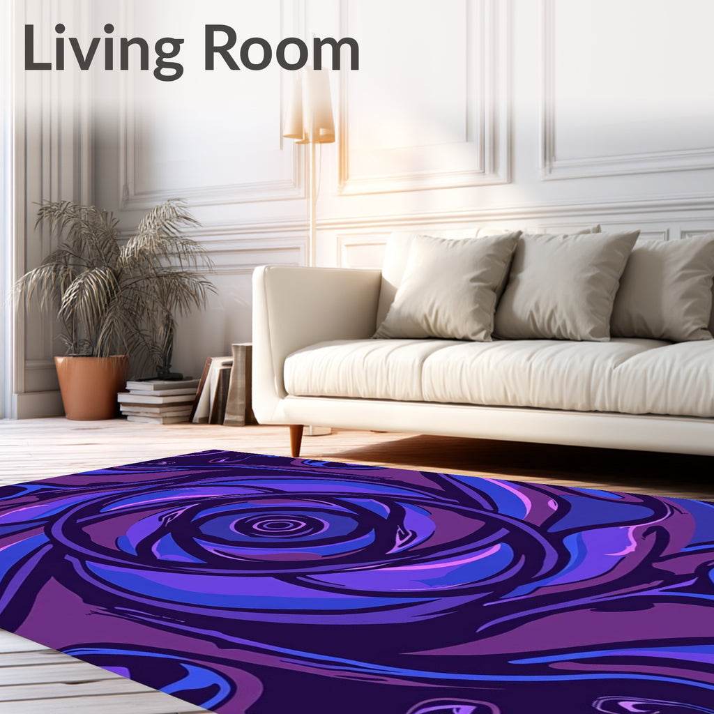 Abstract Swirls In Vibrant Colors Rug