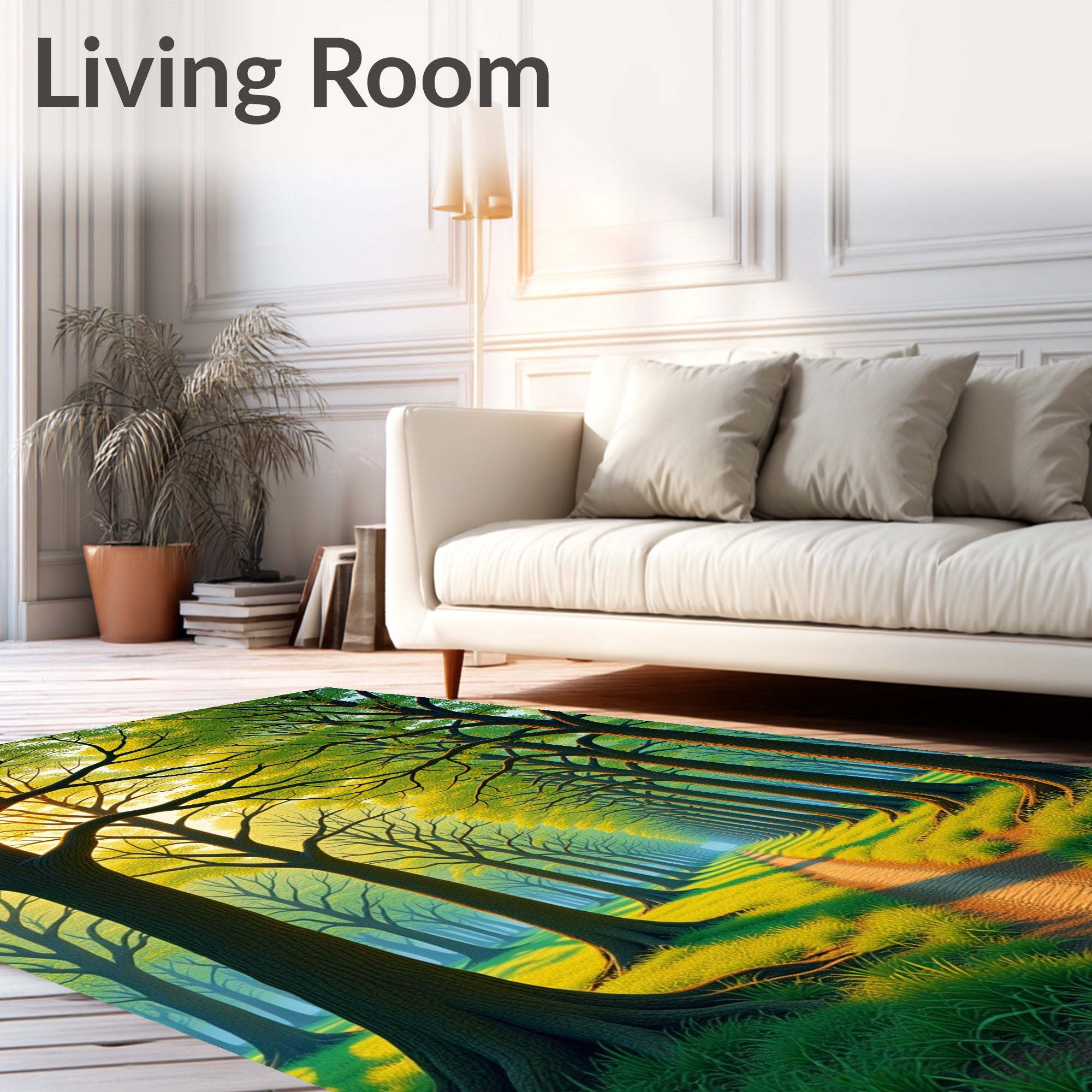 Enchanting Forest Path Sunbeam Rug