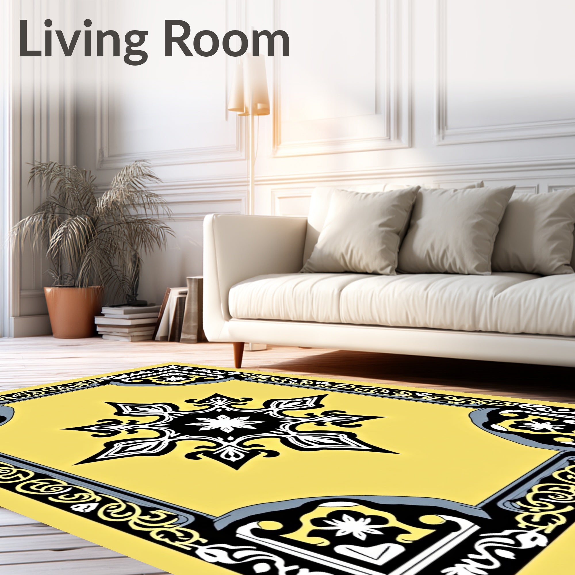 Golden Sunburst Elegant Ornament Rug