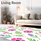 Pink And Purple Floral Motif Rug