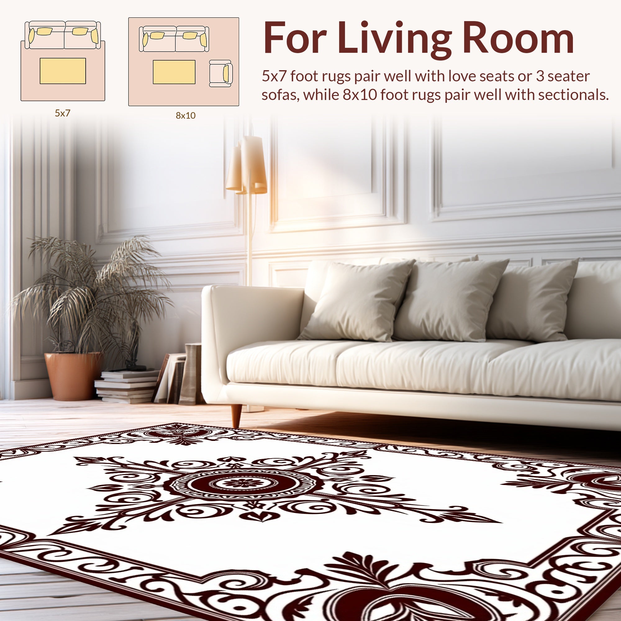 Ornate Flourish Geometric Pattern Rug