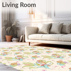Abstract Floral Leaf Pattern Rug