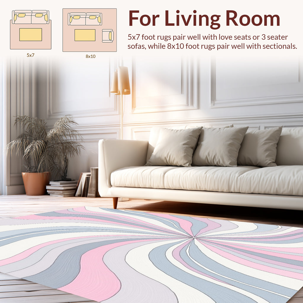 Pastel Swirl Abstract Pattern Rug