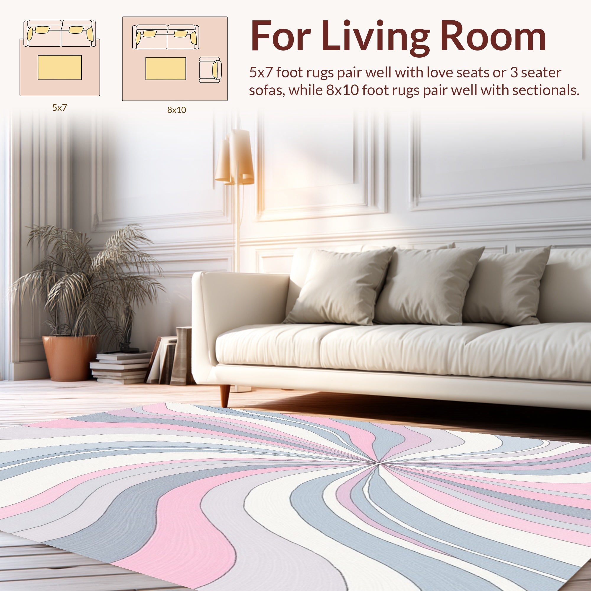 Pastel Swirl Abstract Pattern Rug
