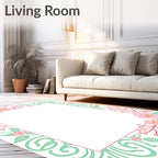 Pastel Floral Swirls Design Rug