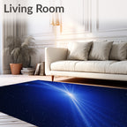 Cosmic Blue Streaking Light Design Rug