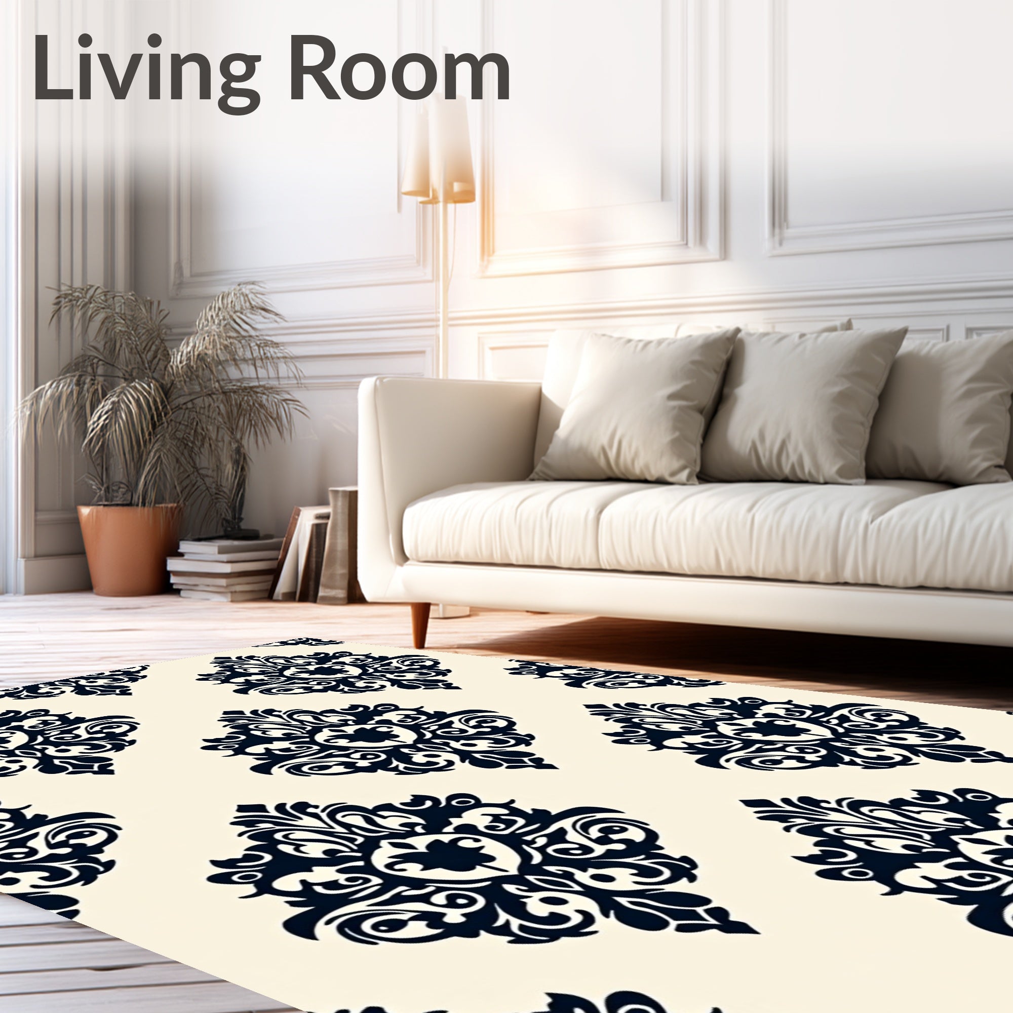 Classic Damask Pattern Design Rug