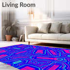 Retro Futuristic Tech Pattern Rug