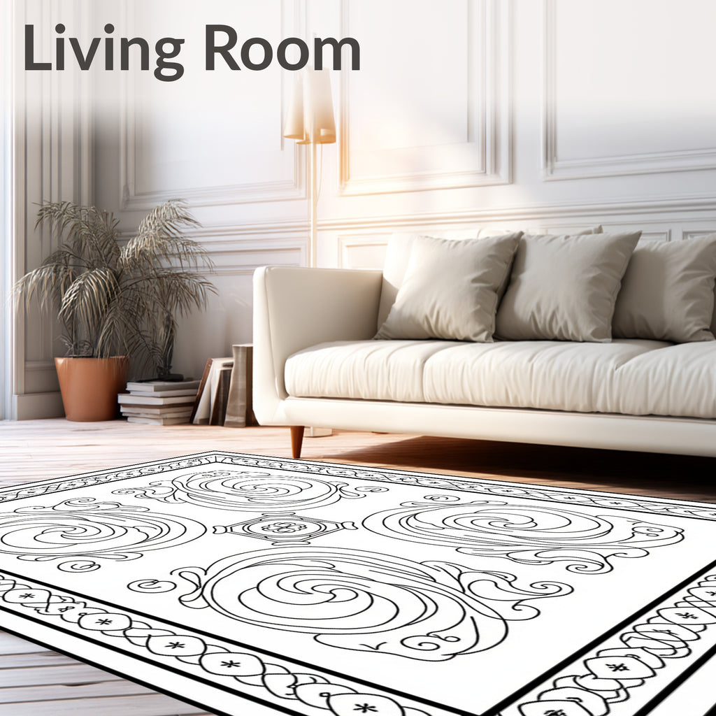 Art Nouveau Scrollwork Elegant Pattern Rug