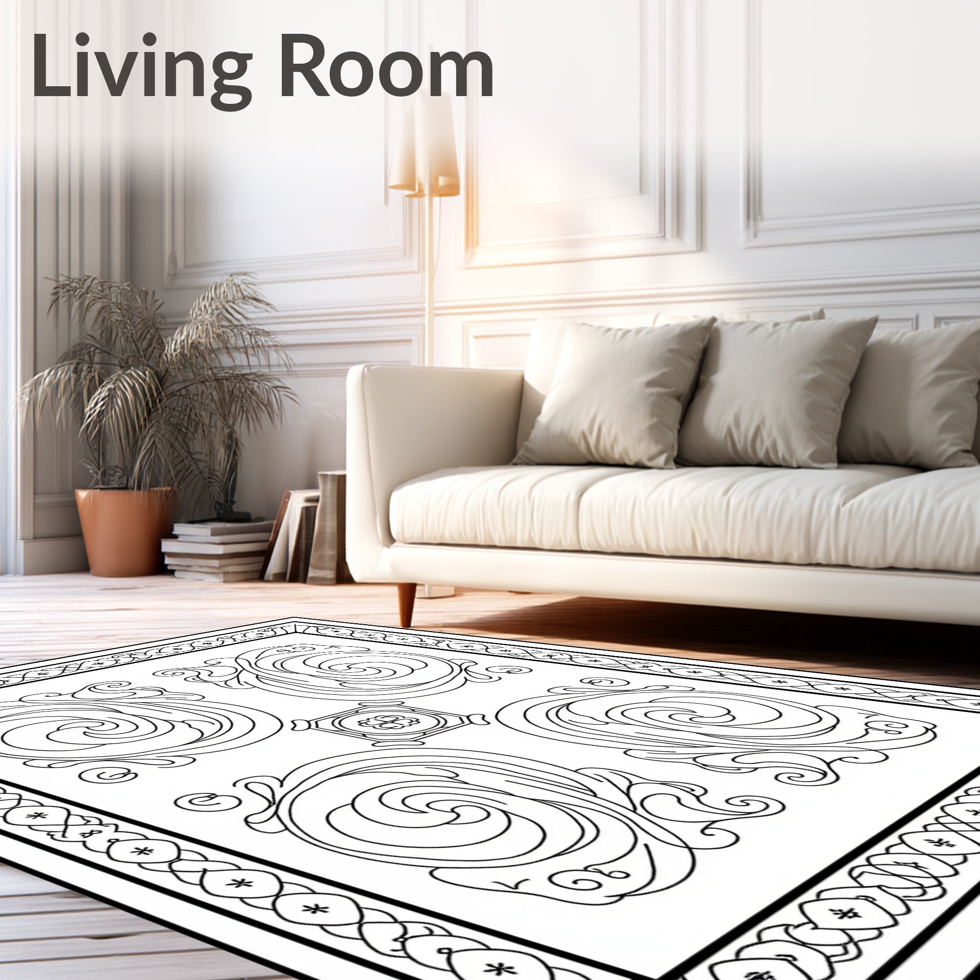 Art Nouveau Scrollwork Elegant Pattern Rug