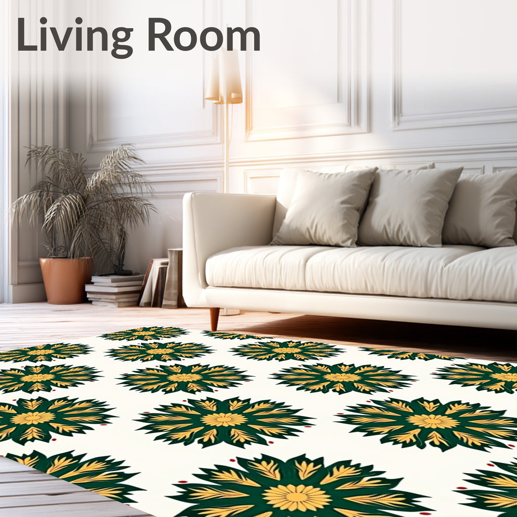 Exotic Floral Medallion Pattern Rug