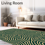 Deep Teal Flowing Lines Rug