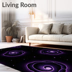 Futuristic Purple Swirl Galaxy Design Rug
