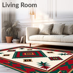 Traditional Geometric Diamond Tribal Folk Rug