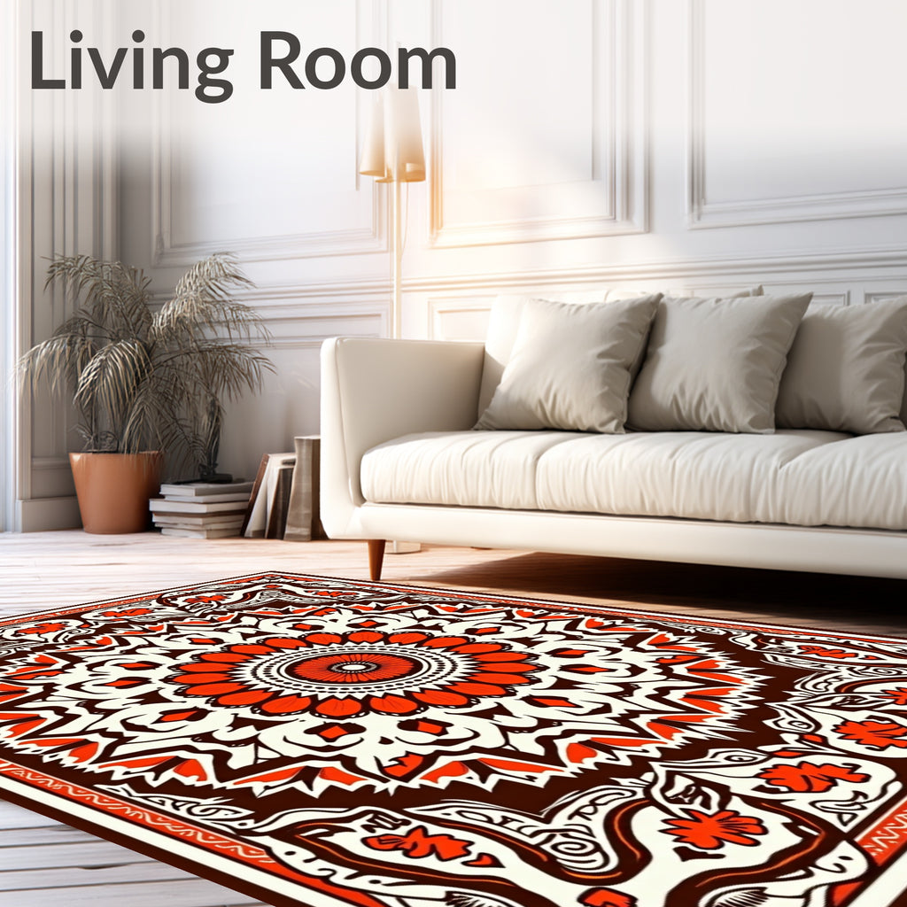 Bold Floral Mandala Graphic Rug