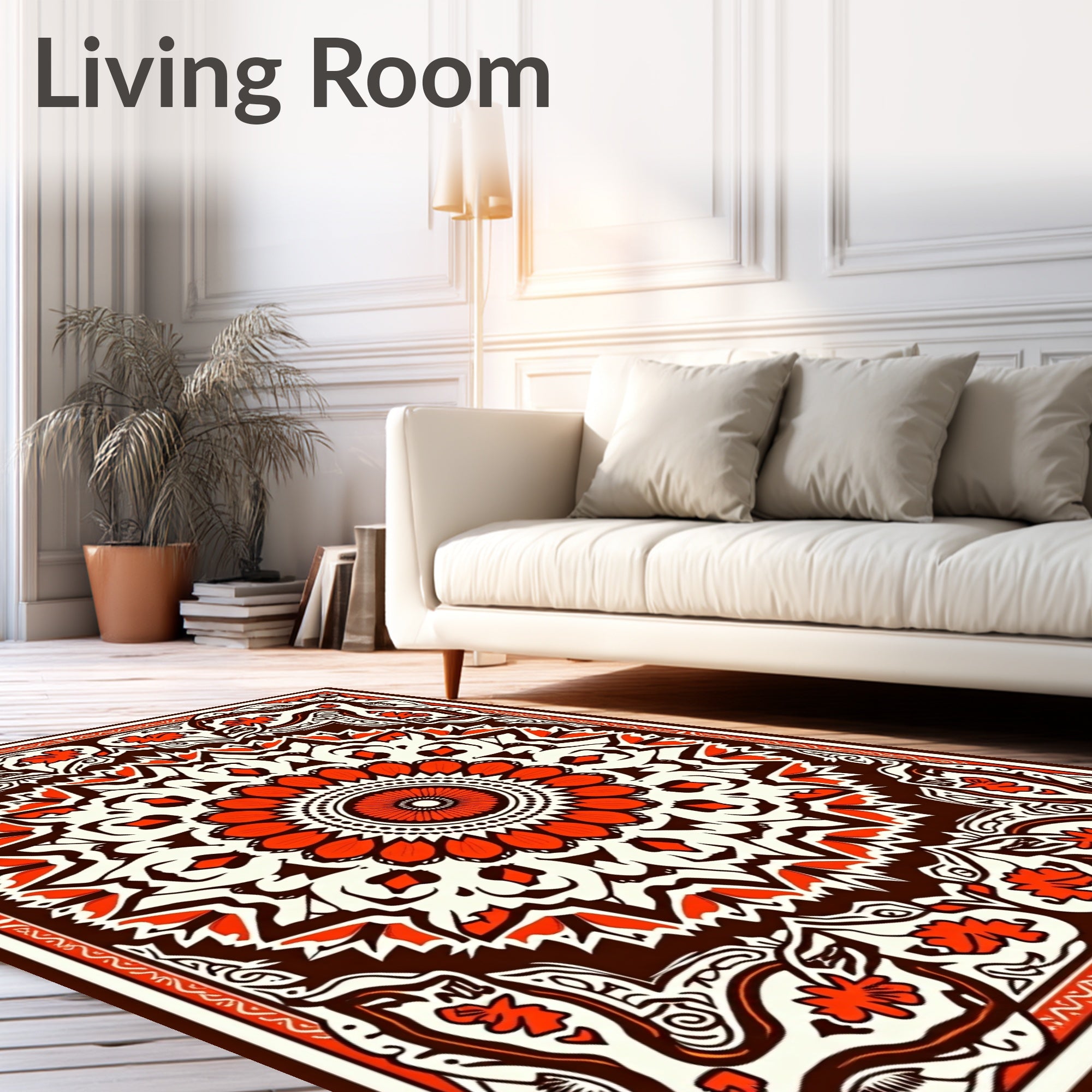 Bold Floral Mandala Graphic Rug
