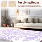 Ornate Lavender Swirl Pattern Rug