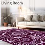 Elegant Floral Medallion Border Design Rug