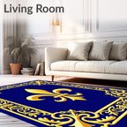 Royal Gold Fleur de Lis Pattern Rug