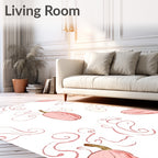 Pink Pumpkin Swirl Pattern Rug