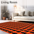 Bold GeometricHoundstoothPattern Rug