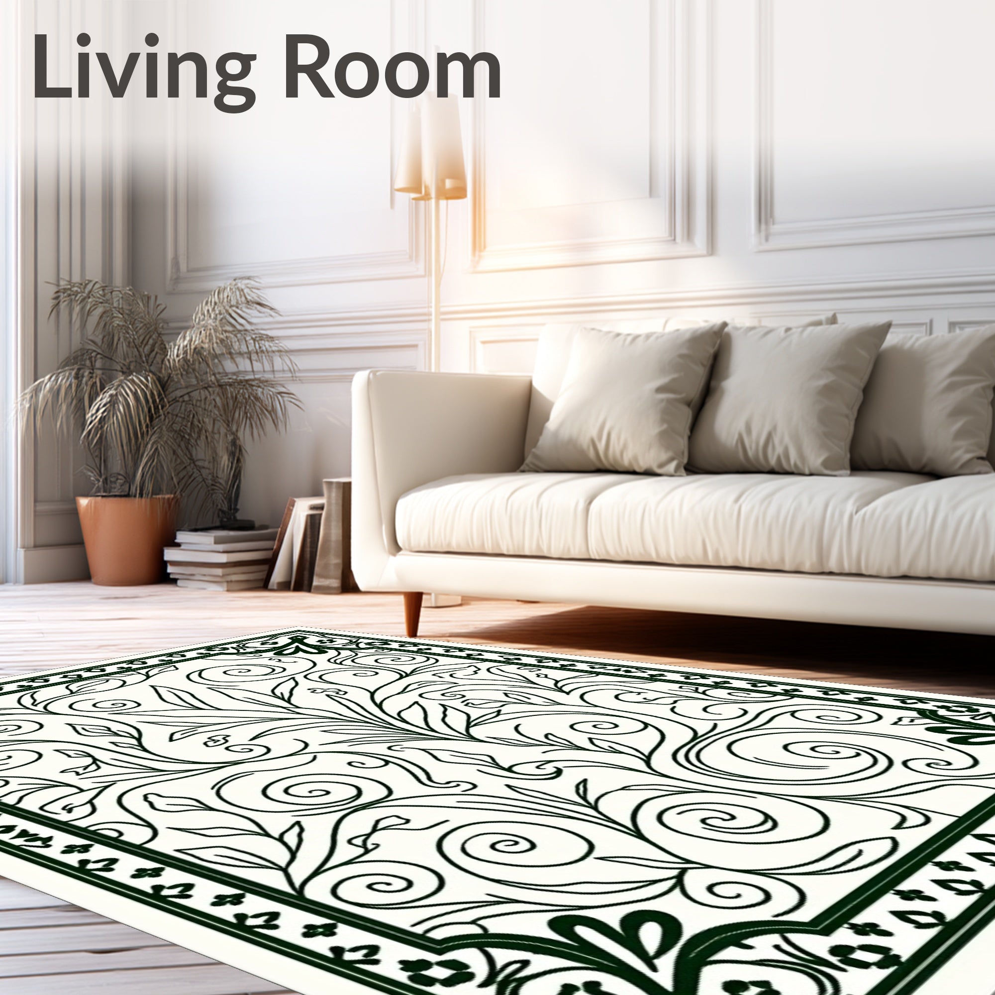 Classic Floral Swirls Patterned Rug