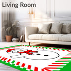 Festive Snowman With Red Scarf Rug