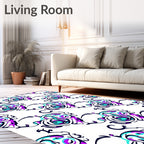Abstract Swirls Amorphous Pattern 2 Tone Rug