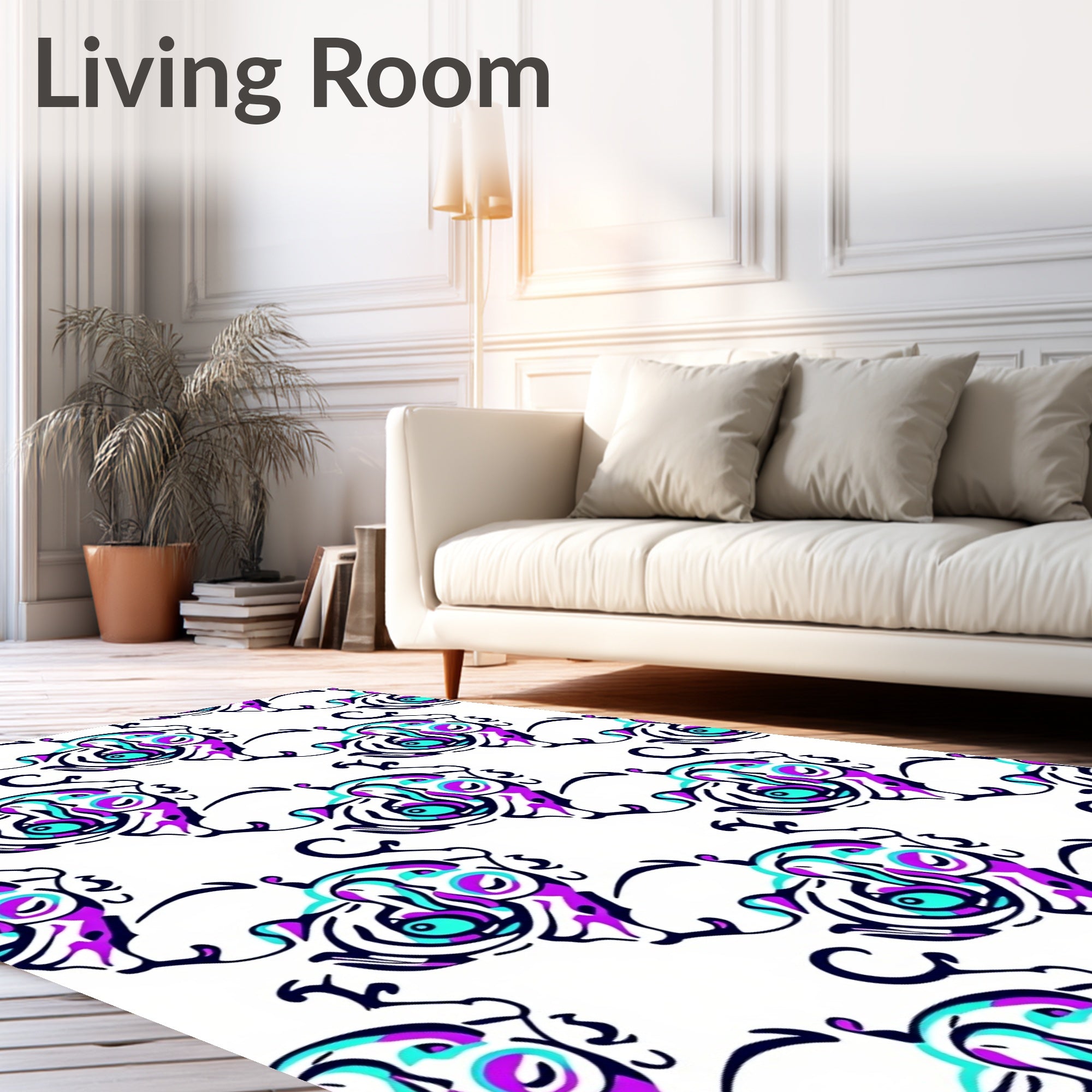 Abstract Swirls Amorphous Pattern 2 Tone Rug