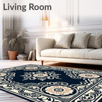 Ornate Floral Geometric Pattern Rug