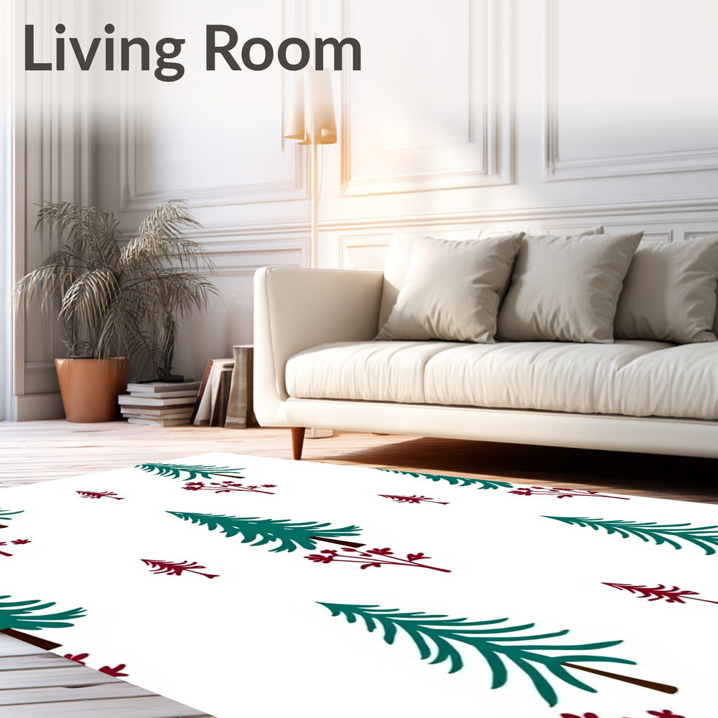 Forest Evergreen Berry Accents Rug