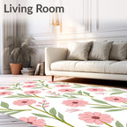 Pink floral botanical inspired pattern Rug