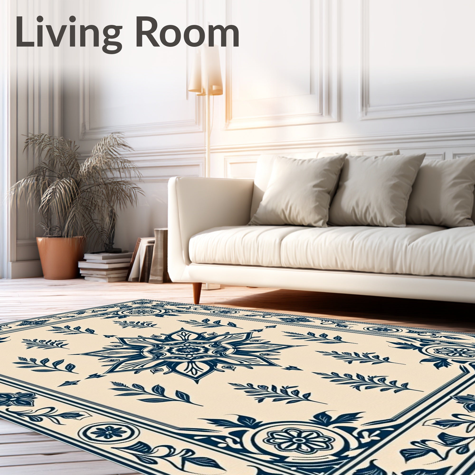 Classic Floral Garden Motif Rug
