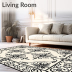 Classic Floral Scrollwork Detailed Pattern Rug
