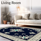 Elegant Scrollwork Floral Medallion Rug