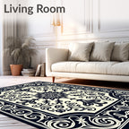 Classic Floral Border Design Rug
