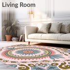 Pink Mandala Floral Art Rug