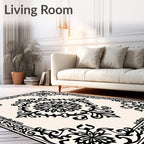 Ornate Scrollwork Floral Medallion Rug