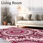 Pink Mandala Geometric Pattern Rug
